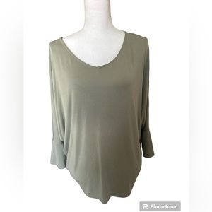 Sage green Chico’s knit dolman sleeve top.  Size 2